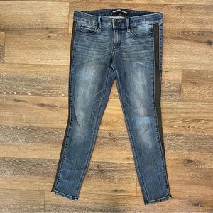 Express Ankle Legging Stella Low Rise Leather Black Stripe - 8